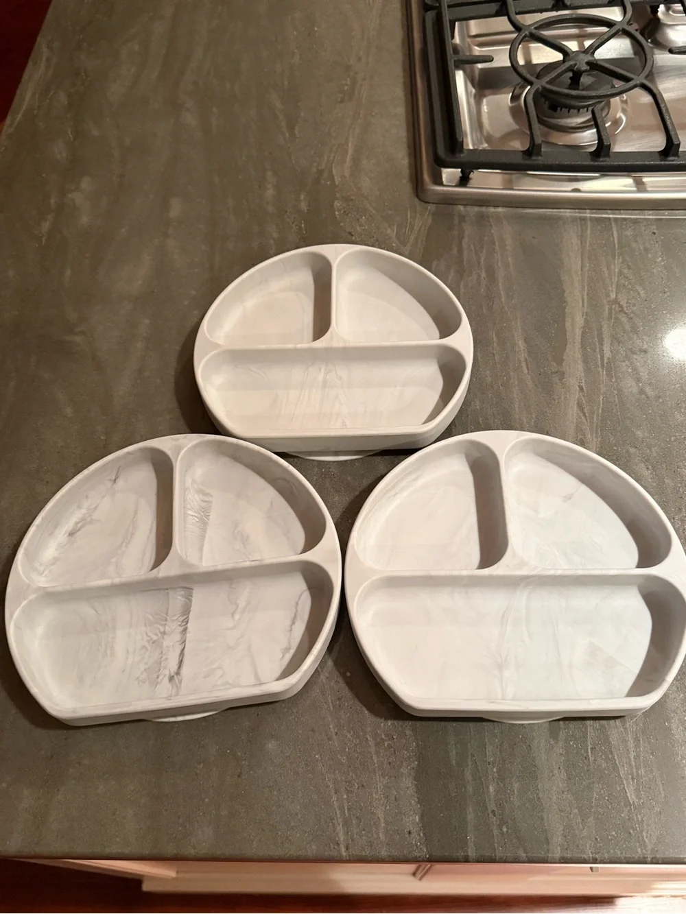 Bumkins Baby Silicone Grip Dish in Marble